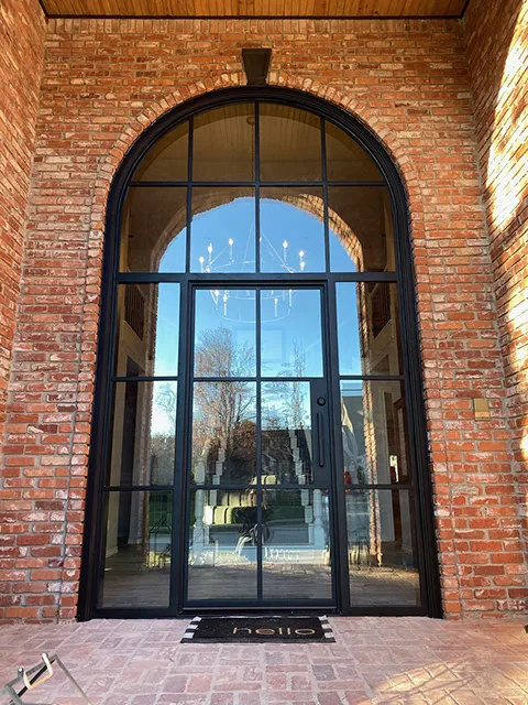 Traditional arched iron door